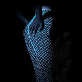 Women Summer Solid Sexy Hollow-Out Glow-in-the-Dark Mesh Pantyhose