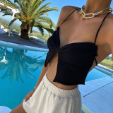 Women Spring/Summer Camisole Bandeau Sexy Backless Casual Top