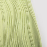 Women Summer Solid Strapless Top Bodycon Skirt Two-piece Set