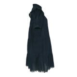 Women Casual Short-Sleeve Button-Up Shirt Dress