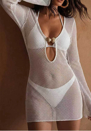 Women Sexy Beach Casual Solid Halter Neck Lace-Up Swimsuit Three-Piece