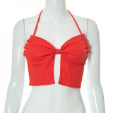 Women Spring/Summer Camisole Bandeau Sexy Backless Casual Top