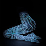 Women Summer Solid Sexy Hollow-Out Glow-in-the-Dark Mesh Pantyhose