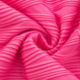 Women Spring Solid Round Neck Long-sleeved Water Wave Sexy Bodycon Dress