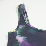 Women Summer Sleeveless Spaghetti Strap Printed Maxi Dress