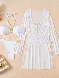 Women Sexy Beach Halter Neck Bikini Swimsuit Three-Piece