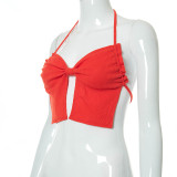 Women Spring/Summer Camisole Bandeau Sexy Backless Casual Top