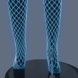 Women Summer Solid Sexy Hollow-Out Glow-in-the-Dark Mesh Pantyhose