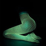 Women Summer Solid Sexy Hollow-Out Glow-in-the-Dark Mesh Pantyhose