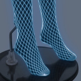 Women Summer Solid Sexy Hollow-Out Glow-in-the-Dark Mesh Pantyhose