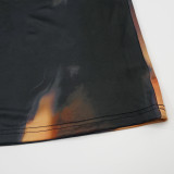 Women Summer Sleeveless Spaghetti Strap Printed Maxi Dress