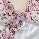 Women Sexy See-Through Embroidered Lacesatin Two-piece slip dress set