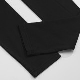 Women Autumn Solid Slash Shoulder Long-Sleeved Sexy Maxi Dress