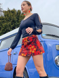 Women Summer Casual Print Bodycon Skirt