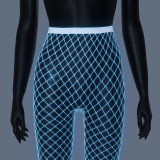 Women Summer Solid Sexy Hollow-Out Glow-in-the-Dark Mesh Pantyhose