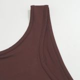 Women Spring Solid Halter Neck Hollow-Out Sexy Bodycon Dress