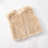 Women Autumn/Winter Sexy Backless Fur Collar Halter Neck Top Vest