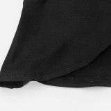 Women Solid Round Neck Short-sleeved Bodycon Dresses