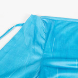 Women Autumn Off-Shoulder Lace-up Long-sleeved Printed Backless Maxi Dress