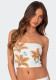 Women Summer Crop Print Strapless Top