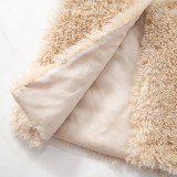 Women Autumn/Winter Sexy Backless Fur Collar Halter Neck Top Vest