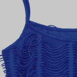 Women Summer Solid Sleeveless Spaghetti Strap Sexy Crop Maxi Dress