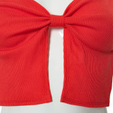 Women Spring/Summer Camisole Bandeau Sexy Backless Casual Top