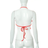 Women Spring/Summer Camisole Bandeau Sexy Backless Casual Top