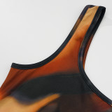 Women Summer Sleeveless Spaghetti Strap Printed Maxi Dress