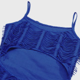 Women Summer Solid Sleeveless Spaghetti Strap Sexy Crop Maxi Dress