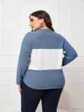 Spring/Fall Plus Size Women's Long Sleeve V-Neck Casual Knit Top