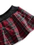 Women Scottish School Uniform Sexy Bondage Plaid Lingerie Two-Piece Set