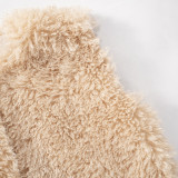 Women Autumn/Winter Sexy Backless Fur Collar Halter Neck Top Vest