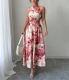 Women's Summer Sleeveless Slim Waist Ruffle Dress