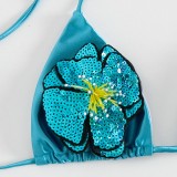 Women's Sexy Lace-Up Sequin Bikini Two-Piece Swimsuit
