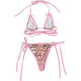 Women's Spring/Summer Sexy Leopard Print Two-Piece Bikini Set
