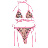 Women's Spring/Summer Sexy Leopard Print Two-Piece Bikini Set