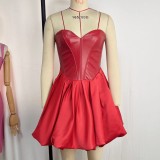 Sexy Corset Satin Strapless Slim Waist Formal Dress