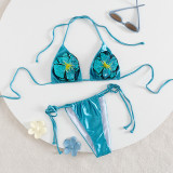 Women's Sexy Lace-Up Sequin Bikini Two-Piece Swimsuit