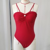 Women's Strapless Triangle One-Piece Swimsuit Beachwear