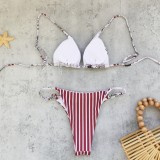 Women's Sexy Printed Lace-Up Bikini Two-Piece Swimsuit