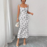 Women's Summer Floral Strap Chic Bodycon Dress