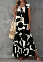 Women's Summer Casual V-Neck Printed Loose Maxi Dress Women's Summer Casual V-Neck Printed Loose Maxi Dress