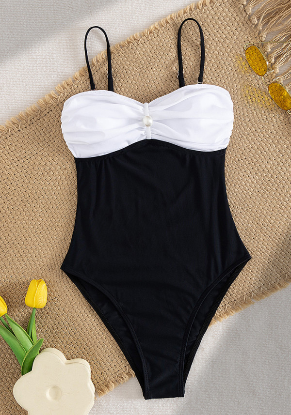 Women's Strapless Triangle One-Piece Swimsuit Beachwear