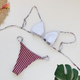 Women's Sexy Printed Lace-Up Bikini Two-Piece Swimsuit