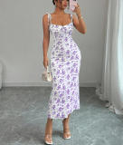 Women's Summer Floral Strap Chic Bodycon Dress