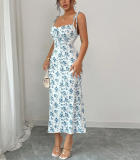 Women's Summer Floral Strap Chic Bodycon Dress