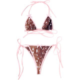 Women's Spring/Summer Sexy Leopard Print Two-Piece Bikini Set