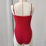 Women's Strapless Triangle One-Piece Swimsuit Beachwear