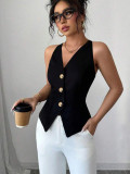 Women's Fashion Sexy Halter Neck Low Back Sleeveless Slim Vest Top